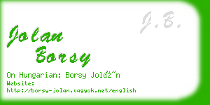 jolan borsy business card